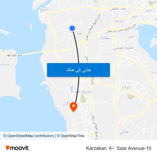 Saar Avenue-10 to Karzakan map