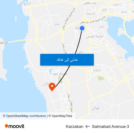 Salmabad Avenue-3 to Karzakan map