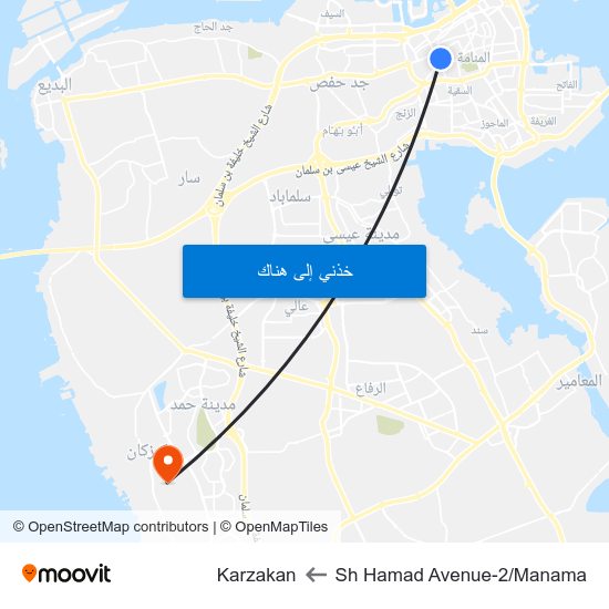 Sh Hamad Avenue-2/Manama to Karzakan map