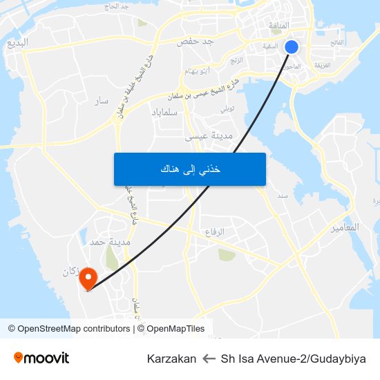 Sh Isa Avenue-2/Gudaybiya to Karzakan map