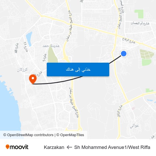Sh Mohammed Avenue1/West Riffa to Karzakan map
