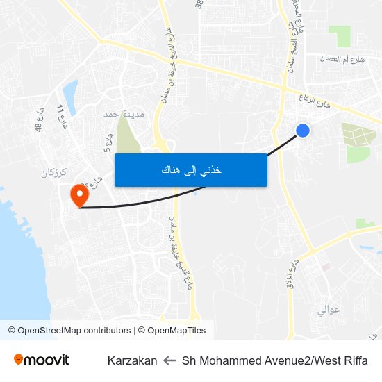 Sh Mohammed Avenue2/West Riffa to Karzakan map