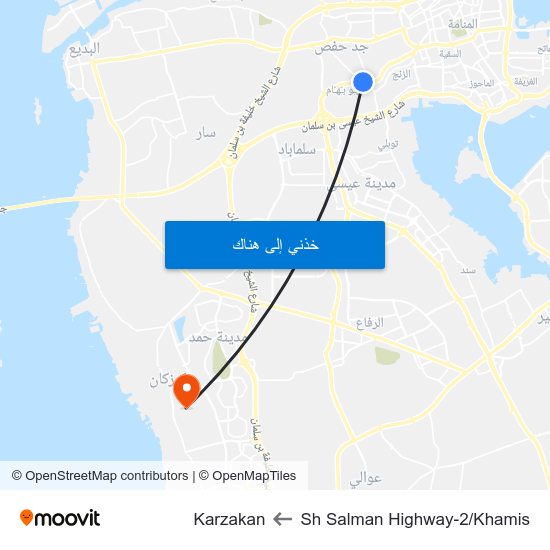 Sh Salman Highway-2/Khamis to Karzakan map