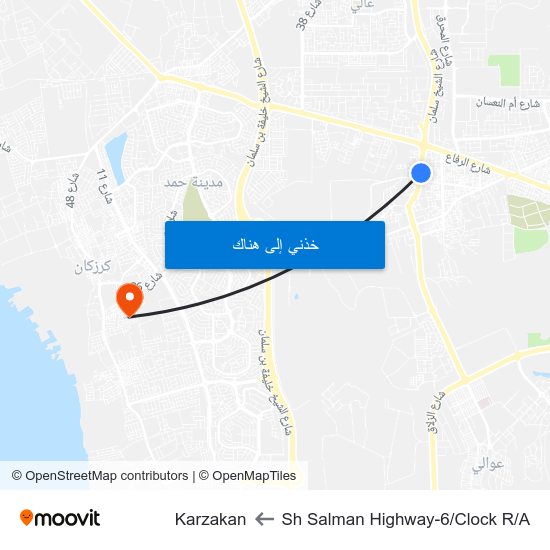 Sh Salman Highway-6/Clock R/A to Karzakan map