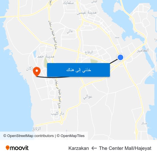 The Center Mall/Hajeyat to Karzakan map