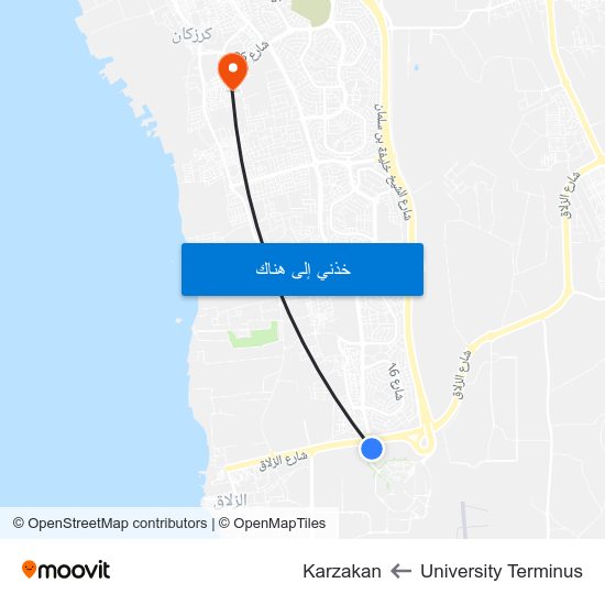 University Terminus to Karzakan map