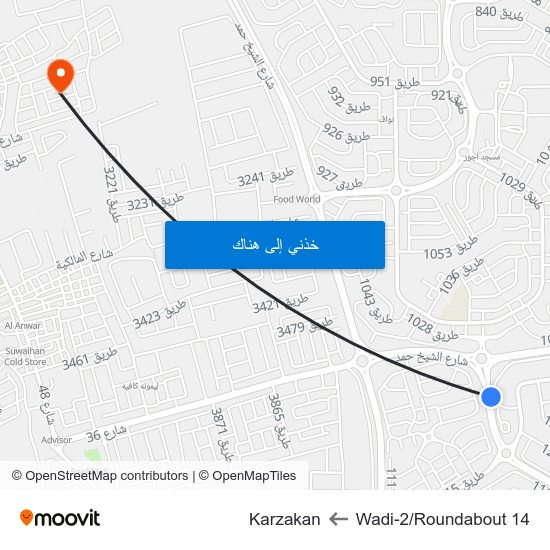 Wadi-2/Roundabout 14 to Karzakan map