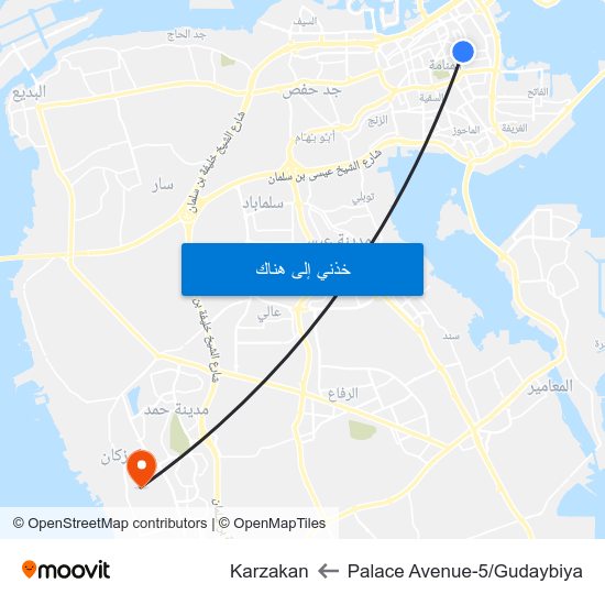 Palace Avenue-5/Gudaybiya to Karzakan map