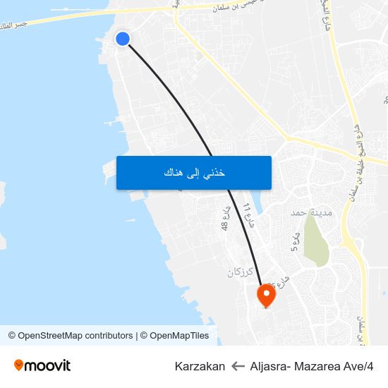 Aljasra- Mazarea Ave/4 to Karzakan map