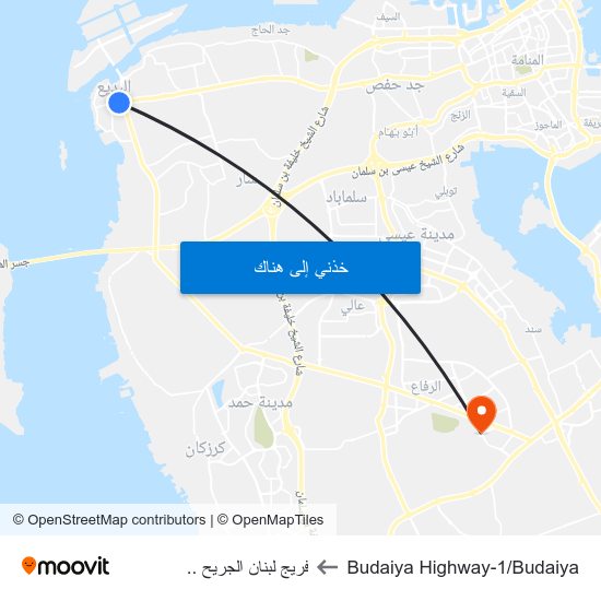 Budaiya Highway-1/Budaiya to فريج لبنان الجريح .. map