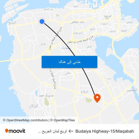 Budaiya Highway-15/Maqabah to فريج لبنان الجريح .. map