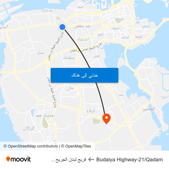Budaiya Highway-21/Qadam to فريج لبنان الجريح .. map