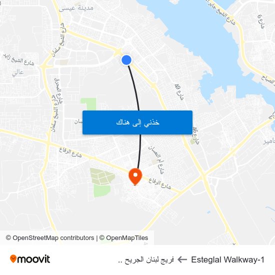 Esteglal Walkway-1 to فريج لبنان الجريح .. map