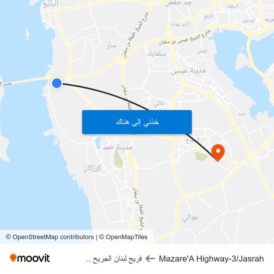 Mazare'A Highway-3/Jasrah to فريج لبنان الجريح .. map