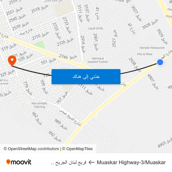 Muaskar Highway-3/Muaskar to فريج لبنان الجريح .. map