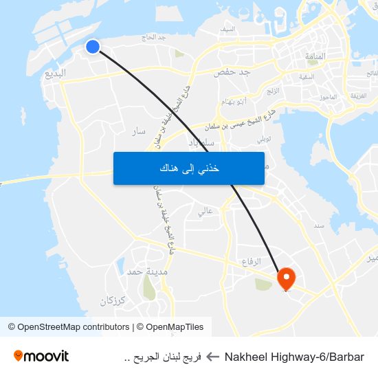 Nakheel Highway-6/Barbar to فريج لبنان الجريح .. map