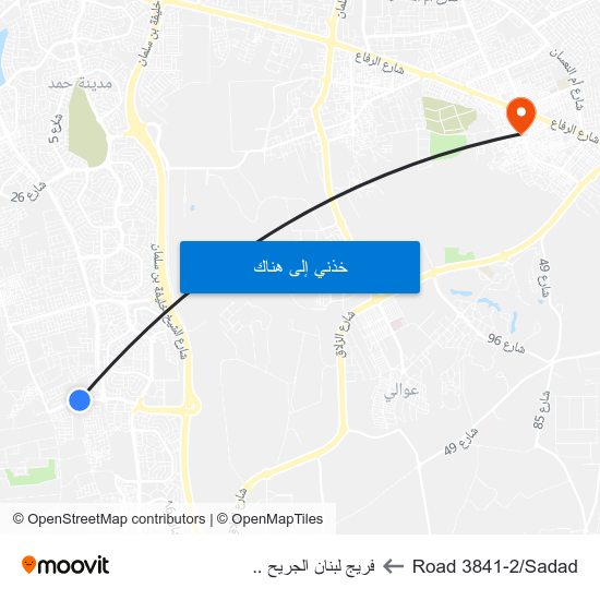 Road 3841-2/Sadad to فريج لبنان الجريح .. map