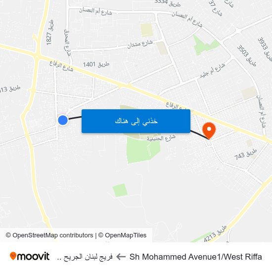 Sh Mohammed Avenue1/West Riffa to فريج لبنان الجريح .. map