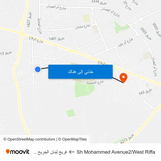 Sh Mohammed Avenue2/West Riffa to فريج لبنان الجريح .. map