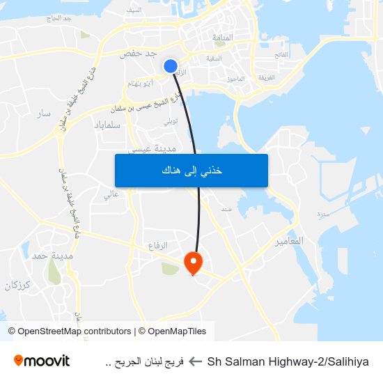 Sh Salman Highway-2/Salihiya to فريج لبنان الجريح .. map