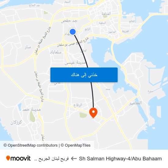 Sh Salman Highway-4/Abu Bahaam to فريج لبنان الجريح .. map