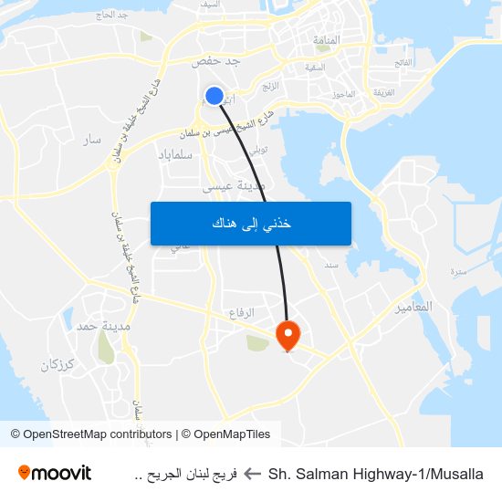 Sh. Salman Highway-1/Musalla to فريج لبنان الجريح .. map