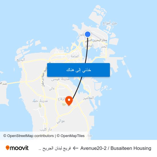 Avenue20-2 / Busaiteen Housing to فريج لبنان الجريح .. map