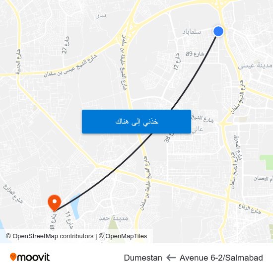 Avenue 6-2/Salmabad to Dumestan map
