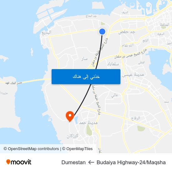 Budaiya Highway-24/Maqsha to Dumestan map