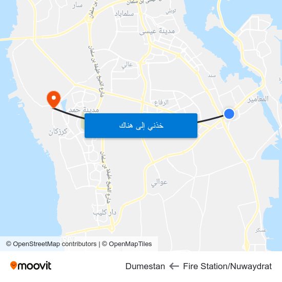 Fire Station/Nuwaydrat to Dumestan map