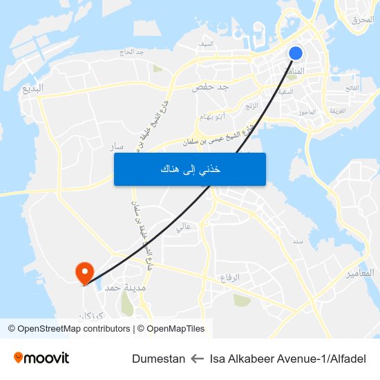 Isa Alkabeer Avenue-1/Alfadel to Dumestan map