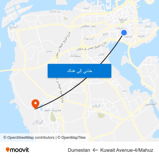 Kuwait Avenue-4/Mahuz to Dumestan map