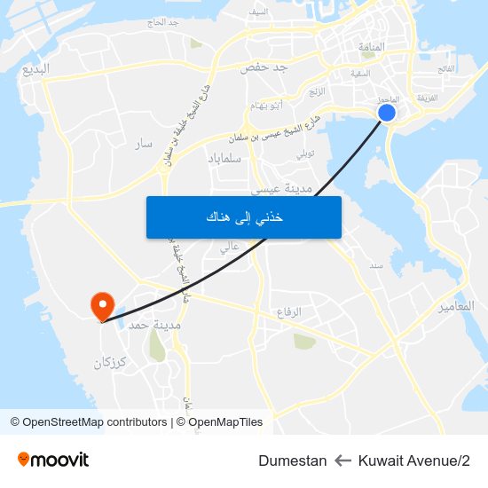 Kuwait Avenue/2 to Dumestan map