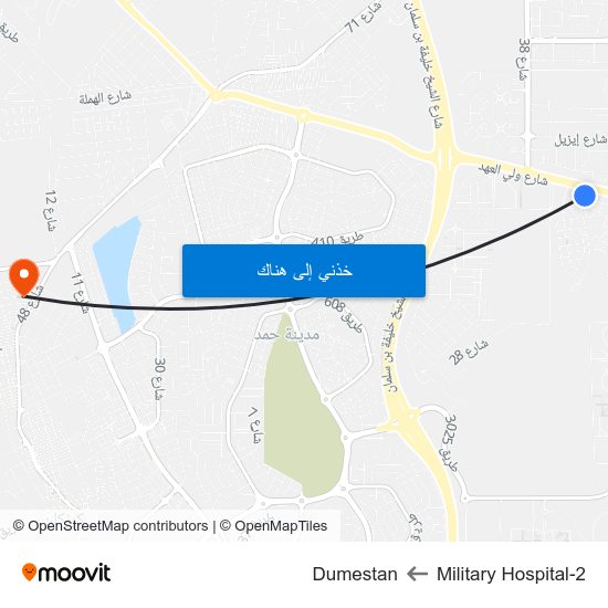 Military Hospital-2 to Dumestan map