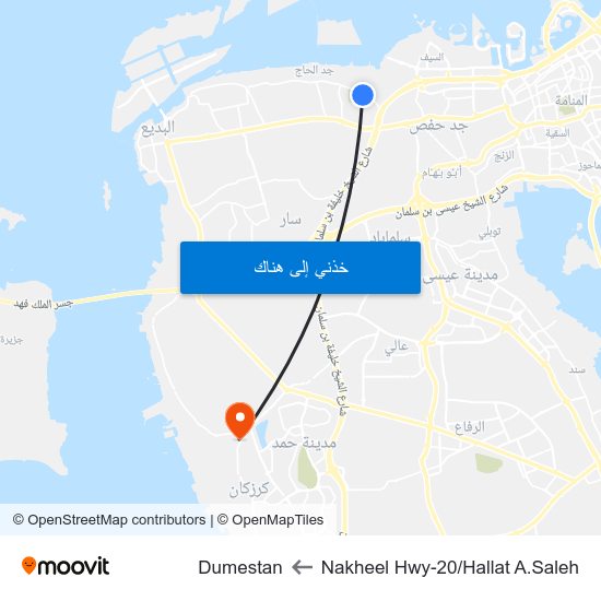 Nakheel Hwy-20/Hallat A.Saleh to Dumestan map