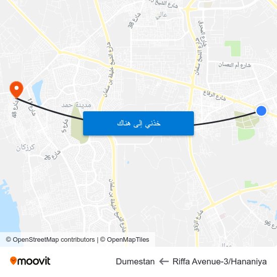 Riffa Avenue-3/Hananiya to Dumestan map