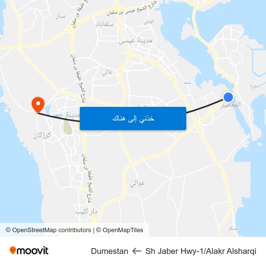 Sh Jaber Hwy-1/Alakr Alsharqi to Dumestan map