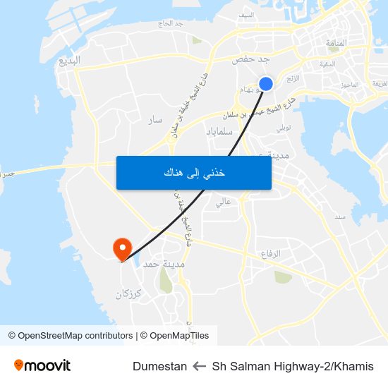 Sh Salman Highway-2/Khamis to Dumestan map