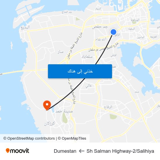 Sh Salman Highway-2/Salihiya to Dumestan map