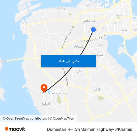 Sh Salman Highway-3/Khamis to Dumestan map