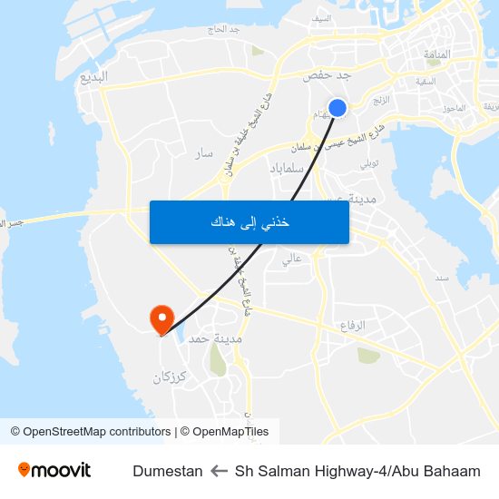 Sh Salman Highway-4/Abu Bahaam to Dumestan map