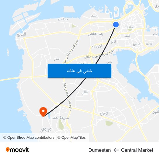 Central Market to Dumestan map