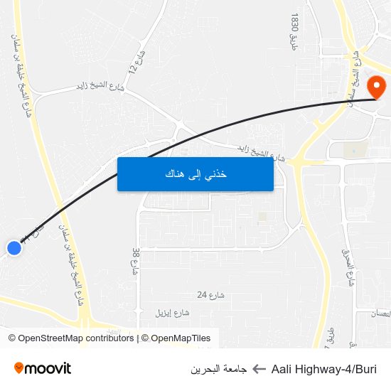 Aali Highway-4/Buri to جامعة البحرين map