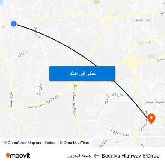 Budaiya Highway-8/Diraz to جامعة البحرين map