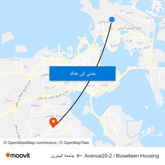 Avenue20-2 / Busaiteen Housing to جامعة البحرين map