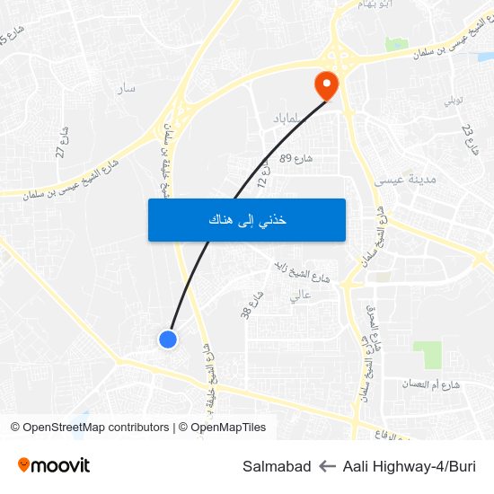 Aali Highway-4/Buri to Salmabad map