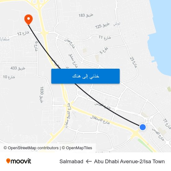 Abu Dhabi Avenue-2/Isa Town to Salmabad map