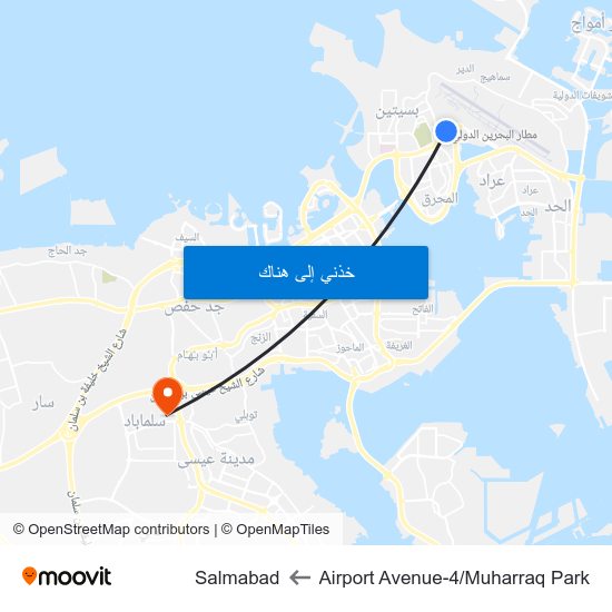 Airport Avenue-4/Muharraq Park to Salmabad map