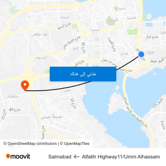 Alfatih Highway11/Umm Alhassam to Salmabad map