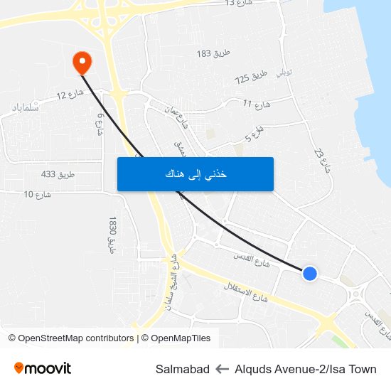 Alquds Avenue-2/Isa Town to Salmabad map